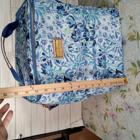 Lilly Pulitzer Insulated Wine Cooler Bag Or Drinks Blue Pinic Football Games - Picture 7 of 9